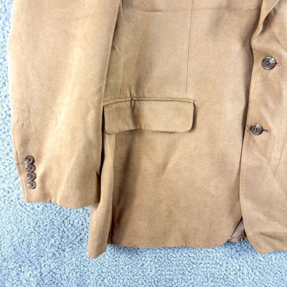 Chaps Blazer Men 42R Tan Polyester Suit Jacket Business Casual Wedding Office - Picture 5 of 15